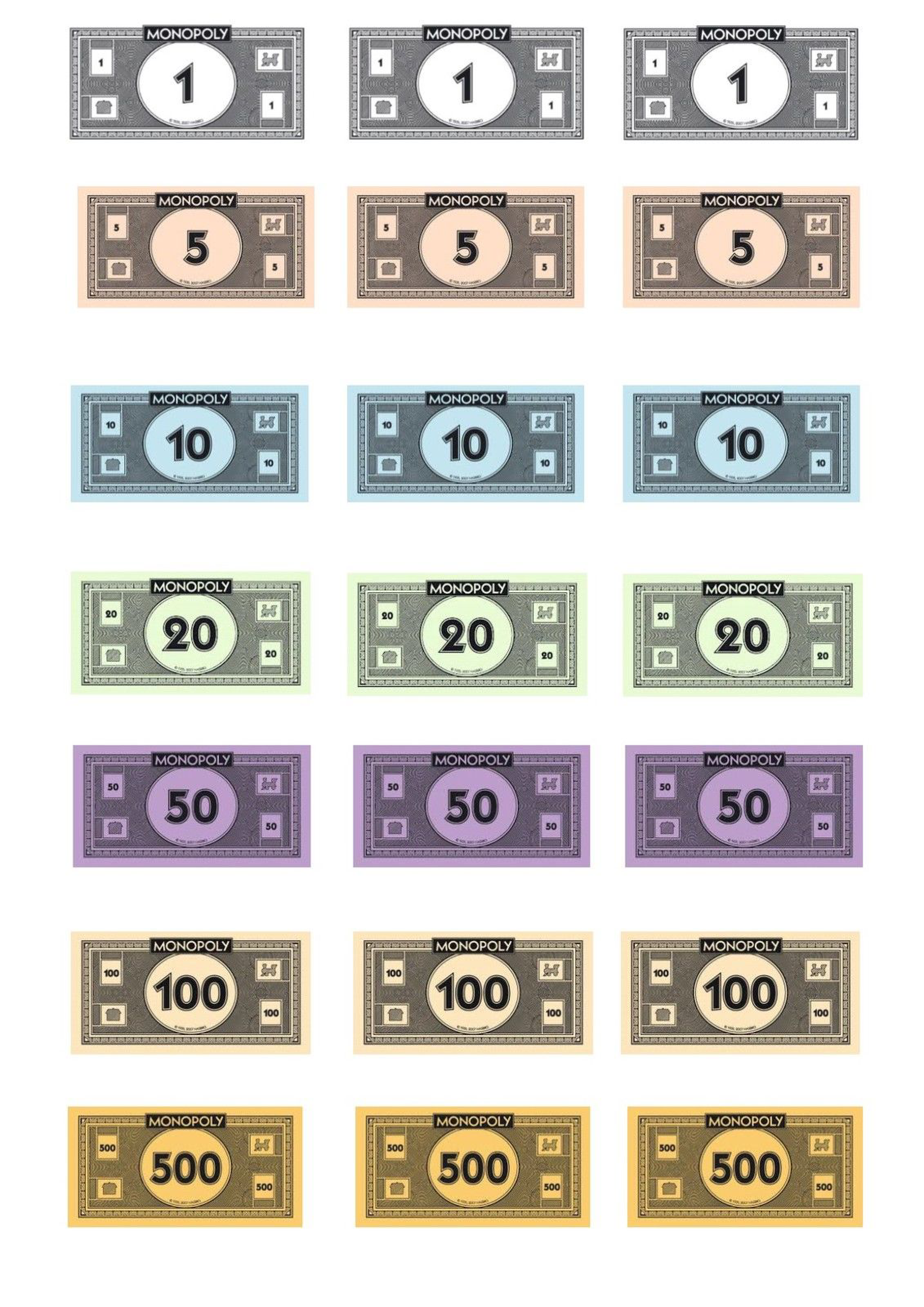 monopoly speelgeld template Hauptschablonenbild