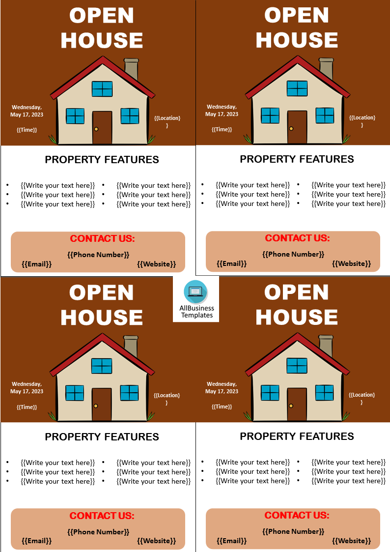 open house pamphlet template