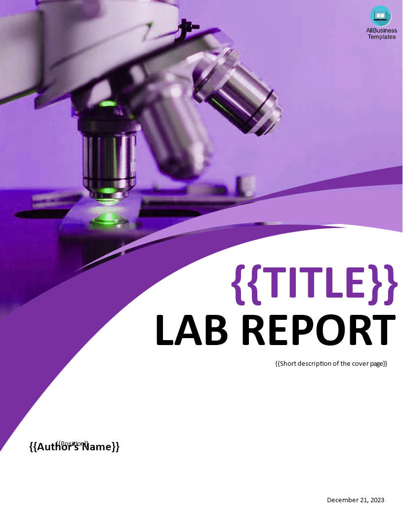 Lab Report Title Page Templates At Allbusinesstemplates