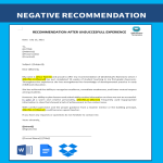 Negative Recommendation Letter gratis en premium templates