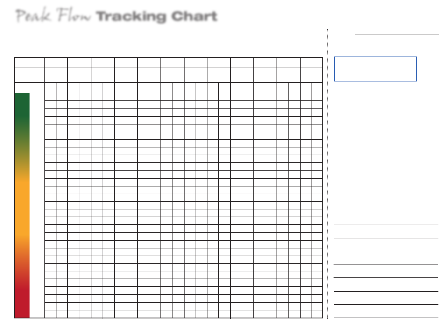 Preview Blank Peak Flow Chart Printable