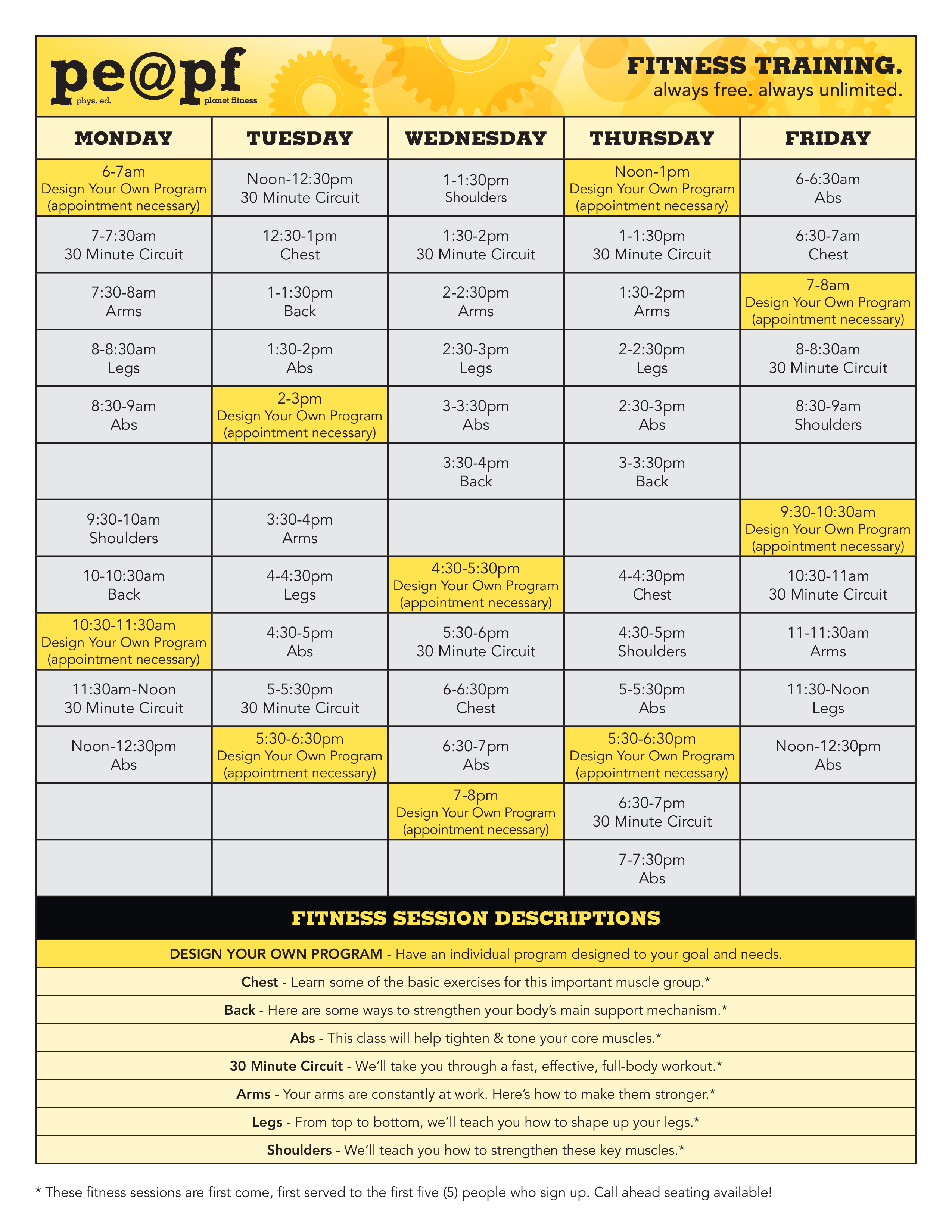 Fitness Training Calendar Templates At Allbusinesstemplates