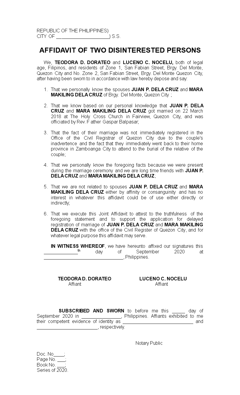 affidavit for late registration of marriage plantilla imagen principal
