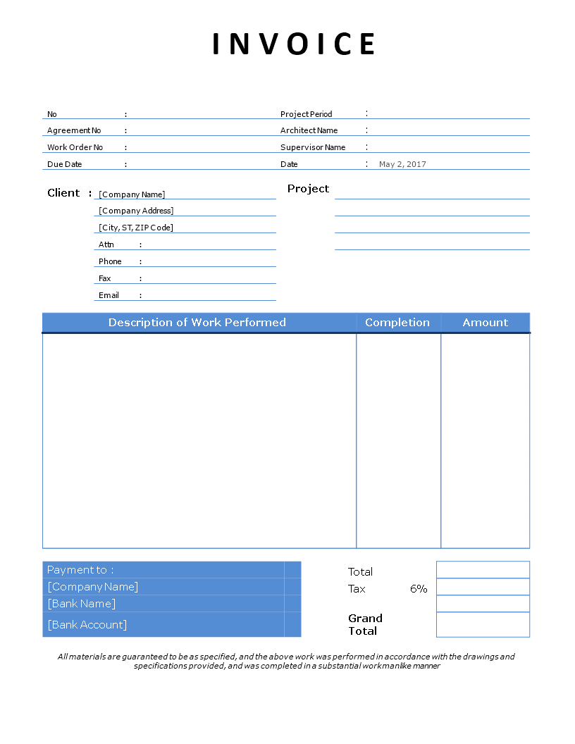 independent contractor simple invoice template
