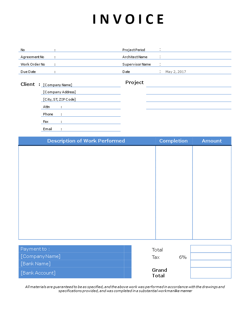 Contractor Invoice Example Template Word Templates At Allbusinesstemplates