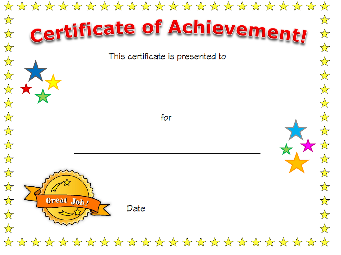 Free Editable Certificate Of Achievement Template