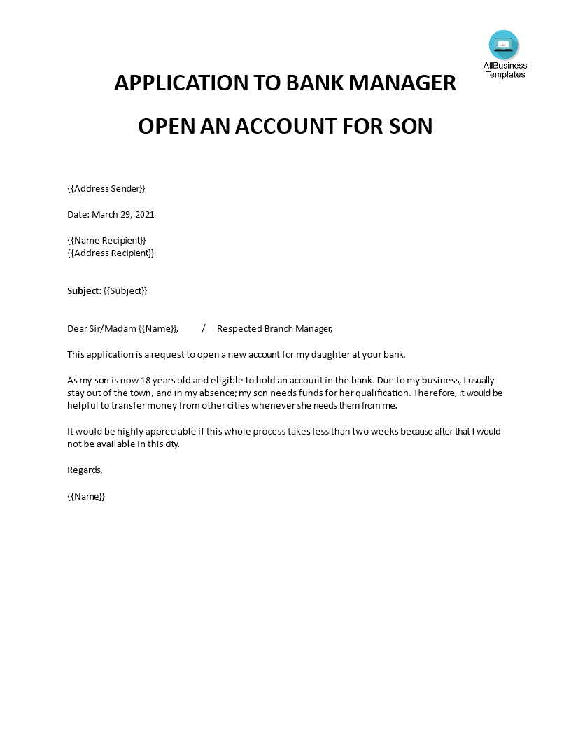 application letter for bank account unhold