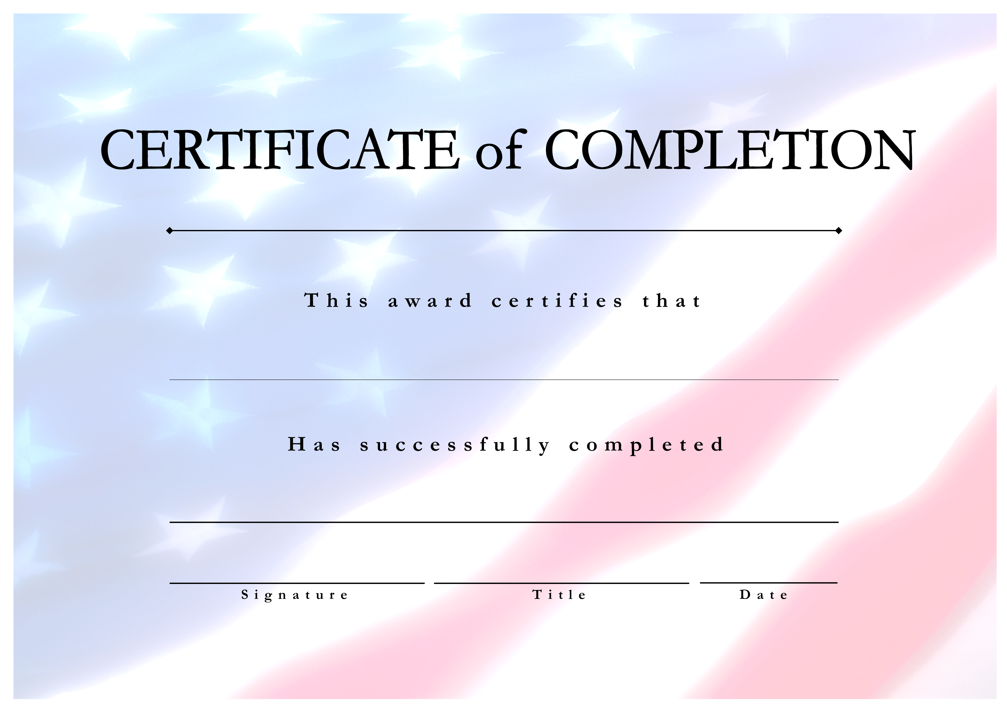 certificate of completion usa project Hauptschablonenbild