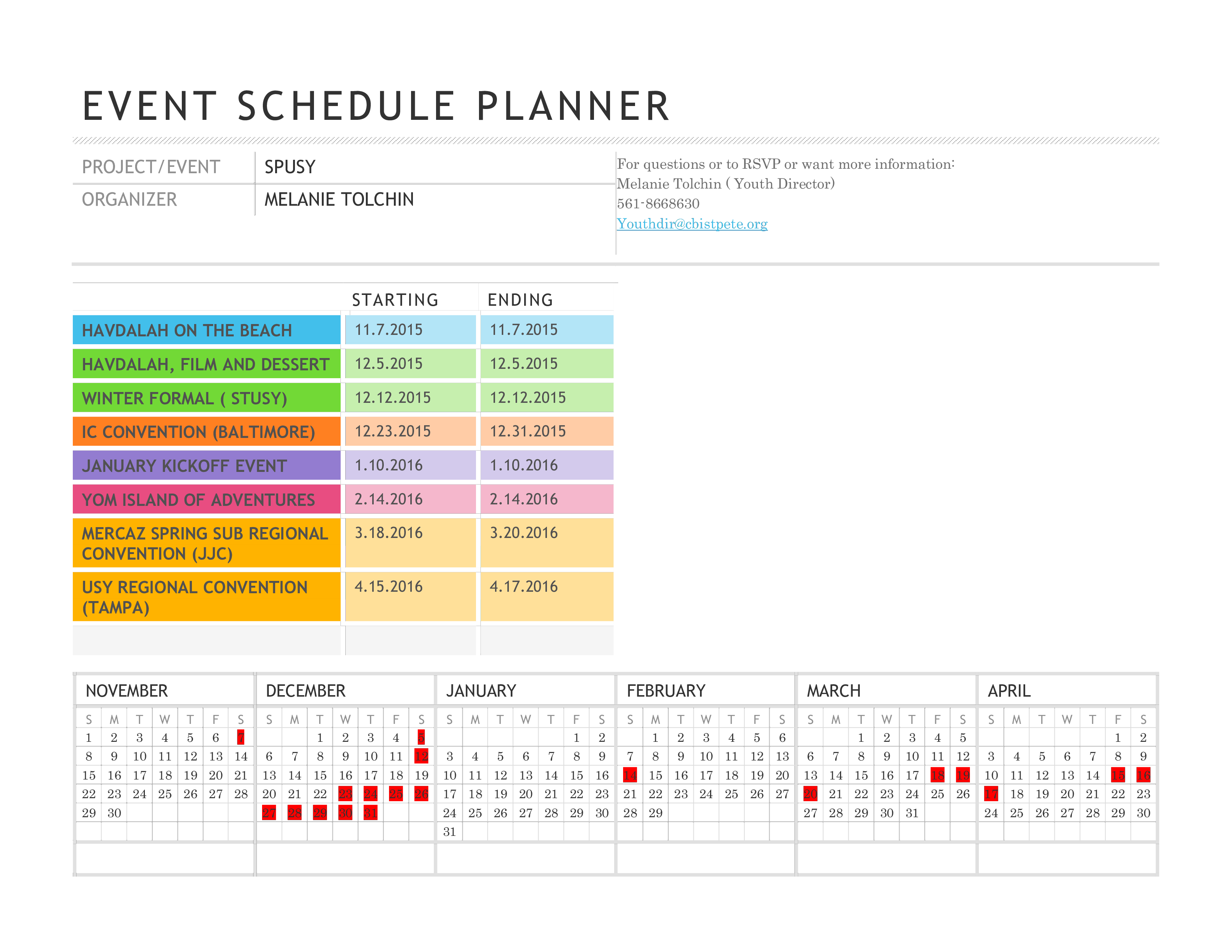  Event Schedule Planner Allbusinesstemplates