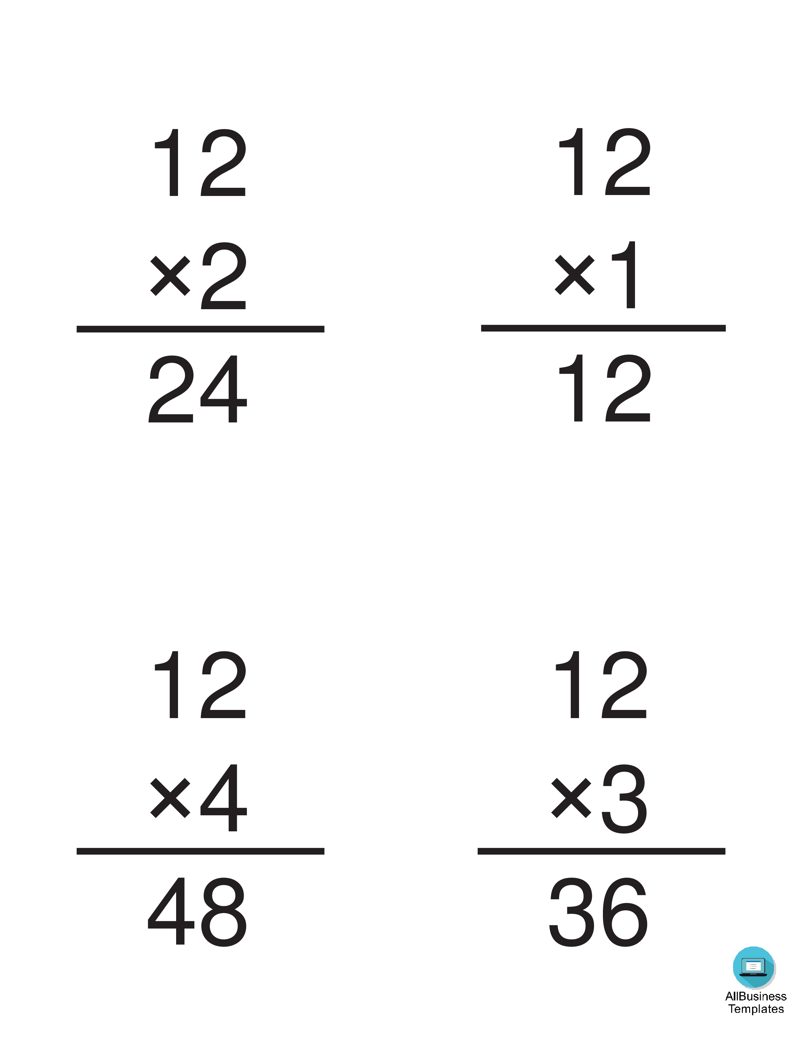 T l charger Gratuit Multiplication Times 12 Flashcards