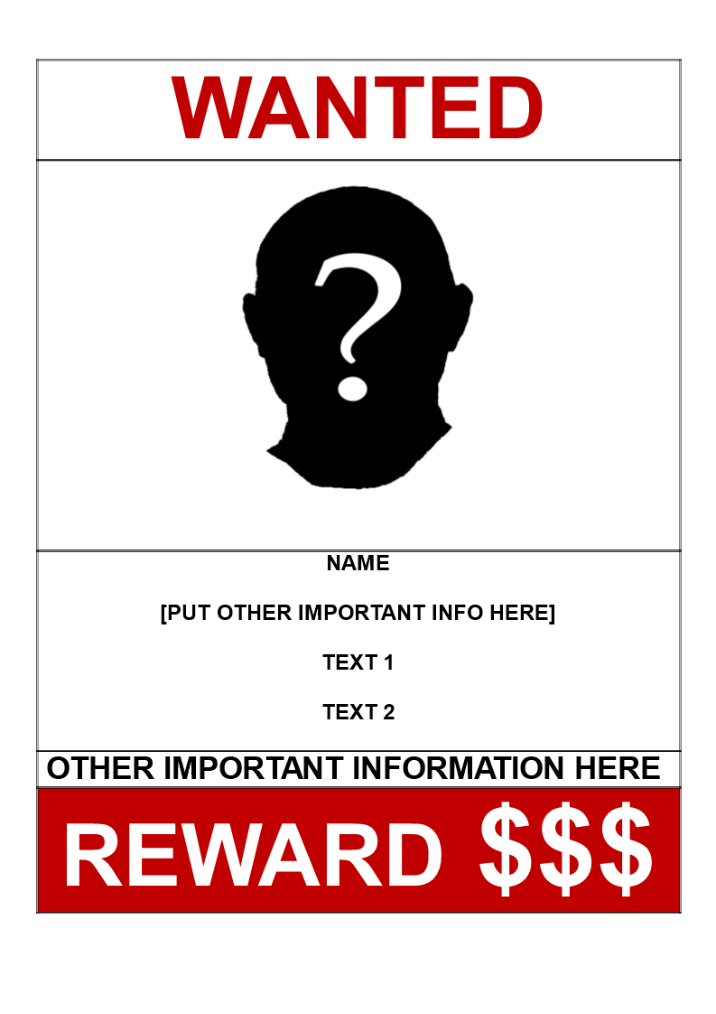 Télécharger Gratuit Wanted Poster Template