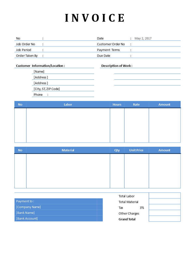 Plumbing Invoice Templates At Allbusinesstemplates