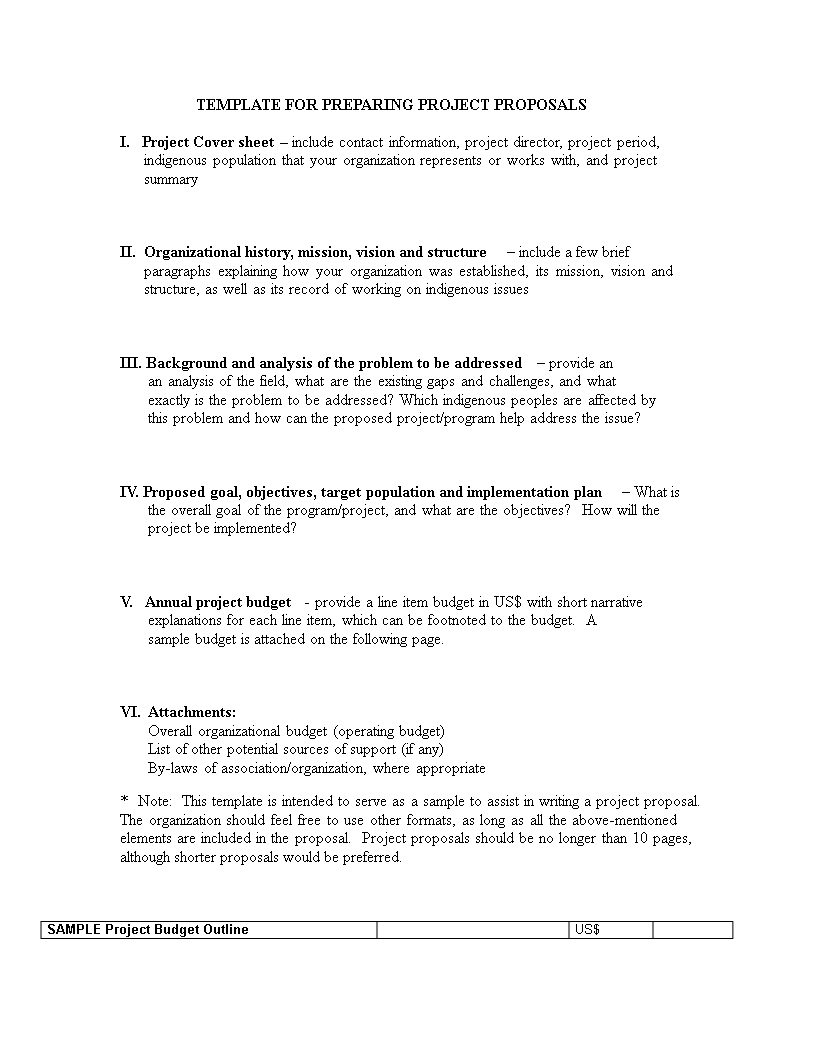 Project Preparing Budget Proposal | Templates at allbusinesstemplates.com