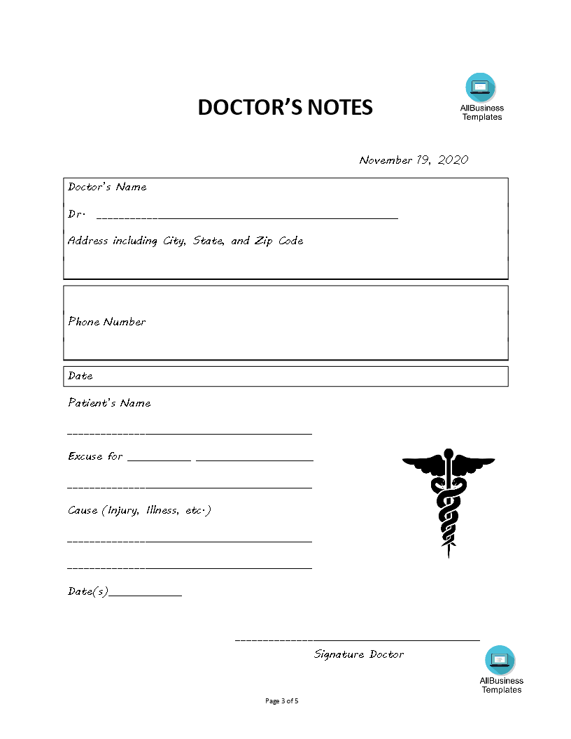 Doctors Notes Template Templates At Allbusinesstemplates