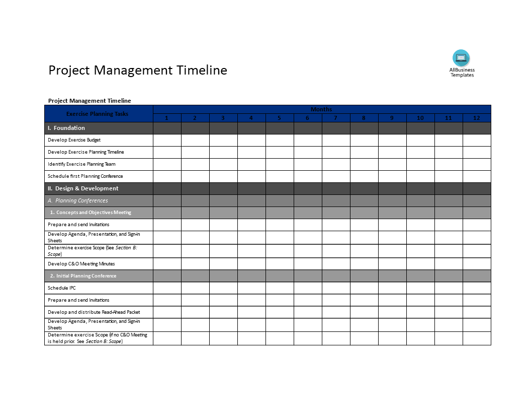 Project Management Timeline Template Word