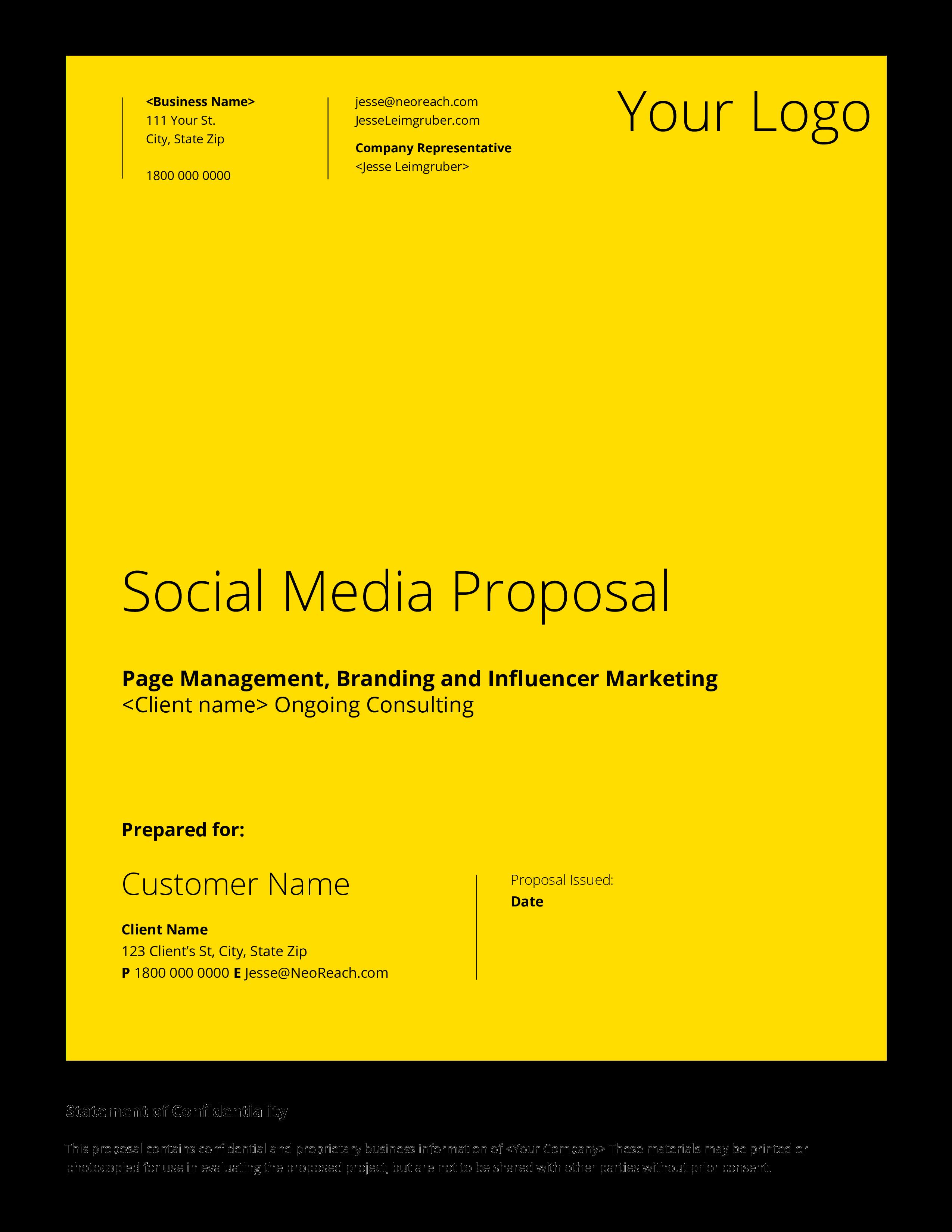 company social media proposal Hauptschablonenbild