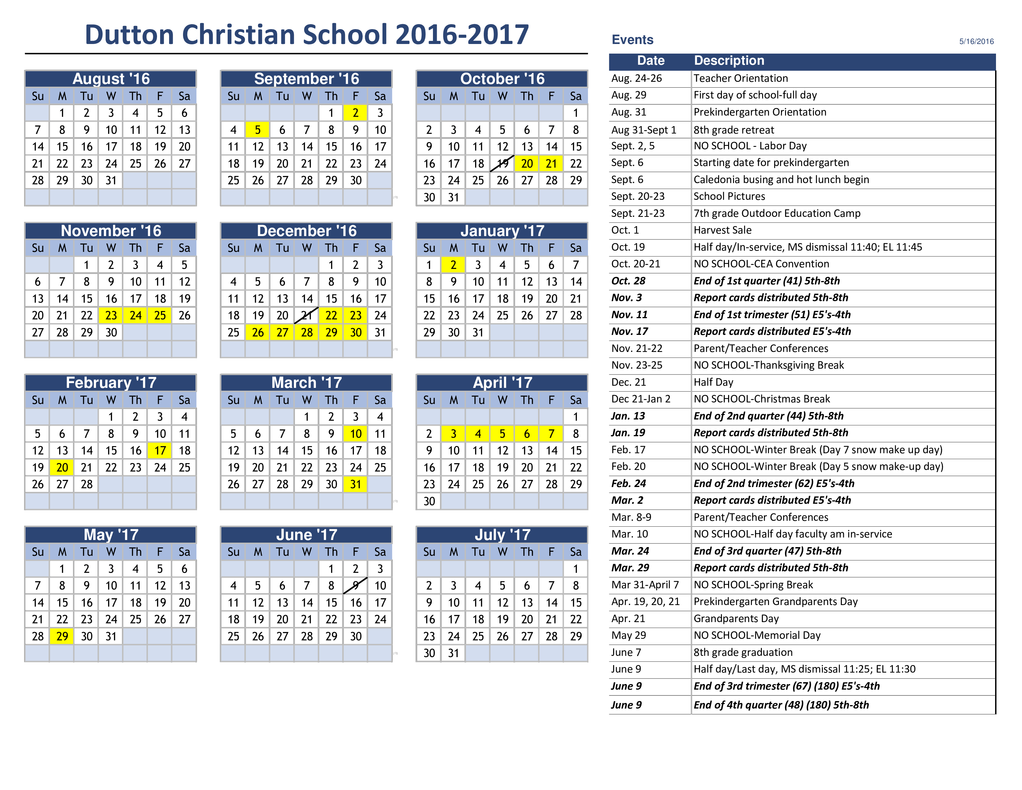  Yearly Event Calendar Allbusinesstemplates