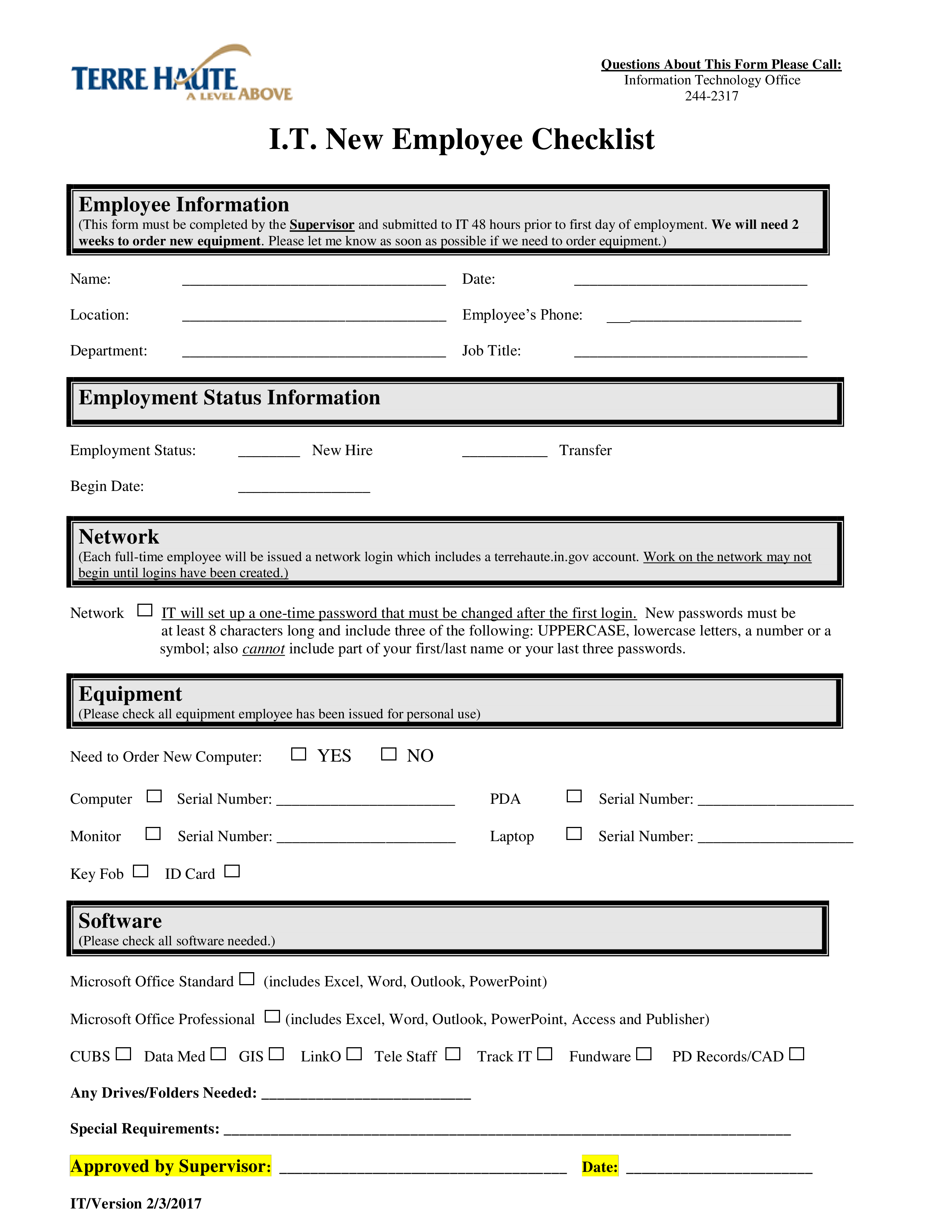 Free Printable Printable New Employee Checklist Template Printable