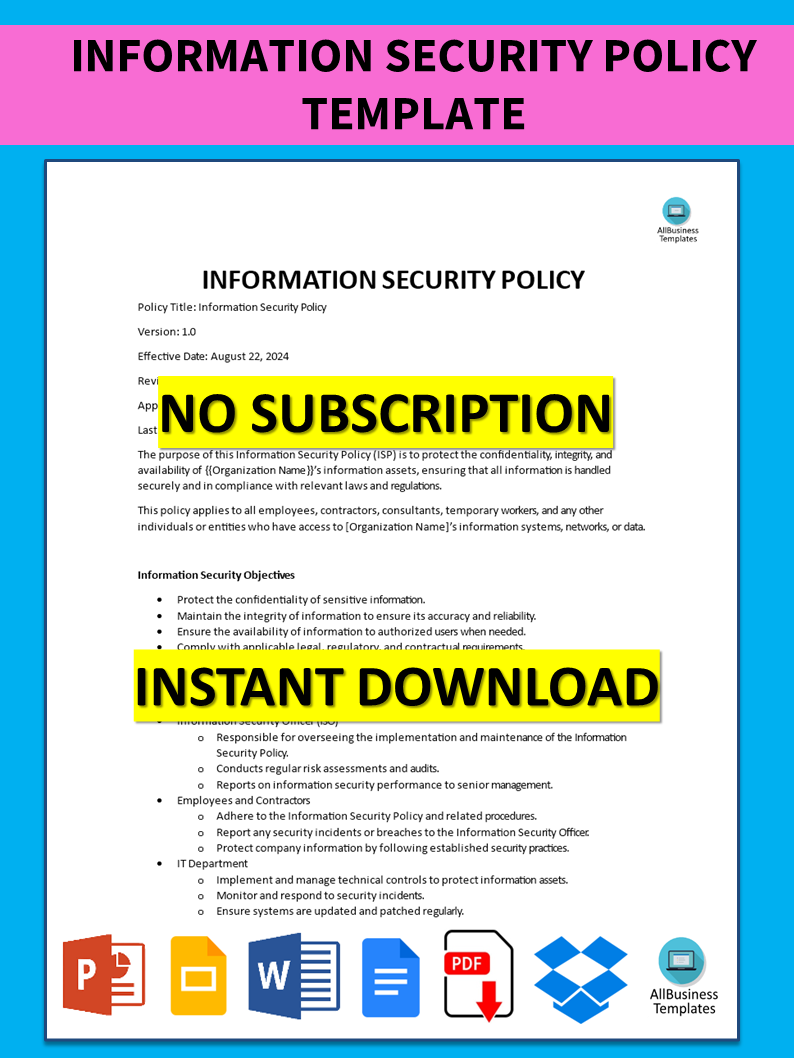 Information Security Policy Template main image