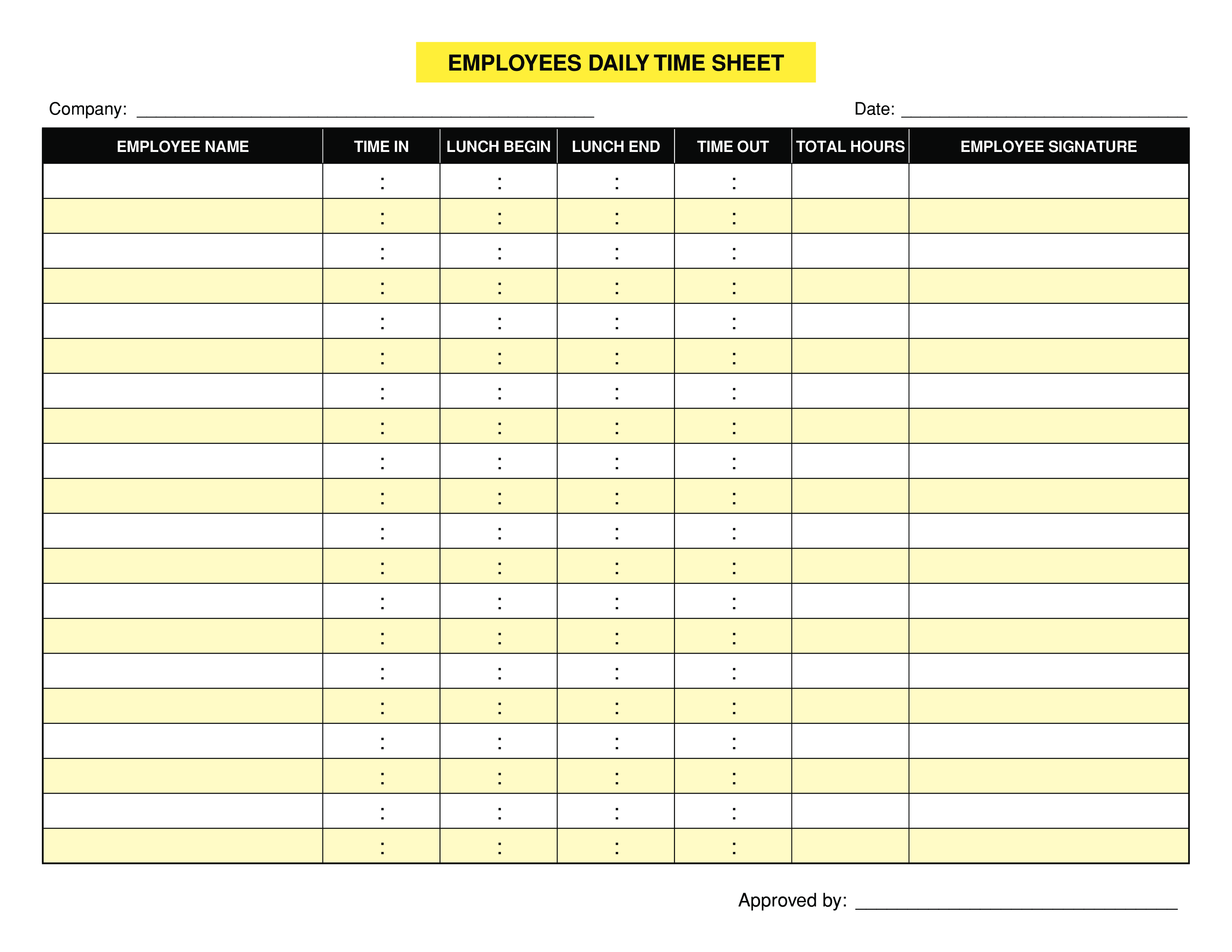 employee daily tracking sheet