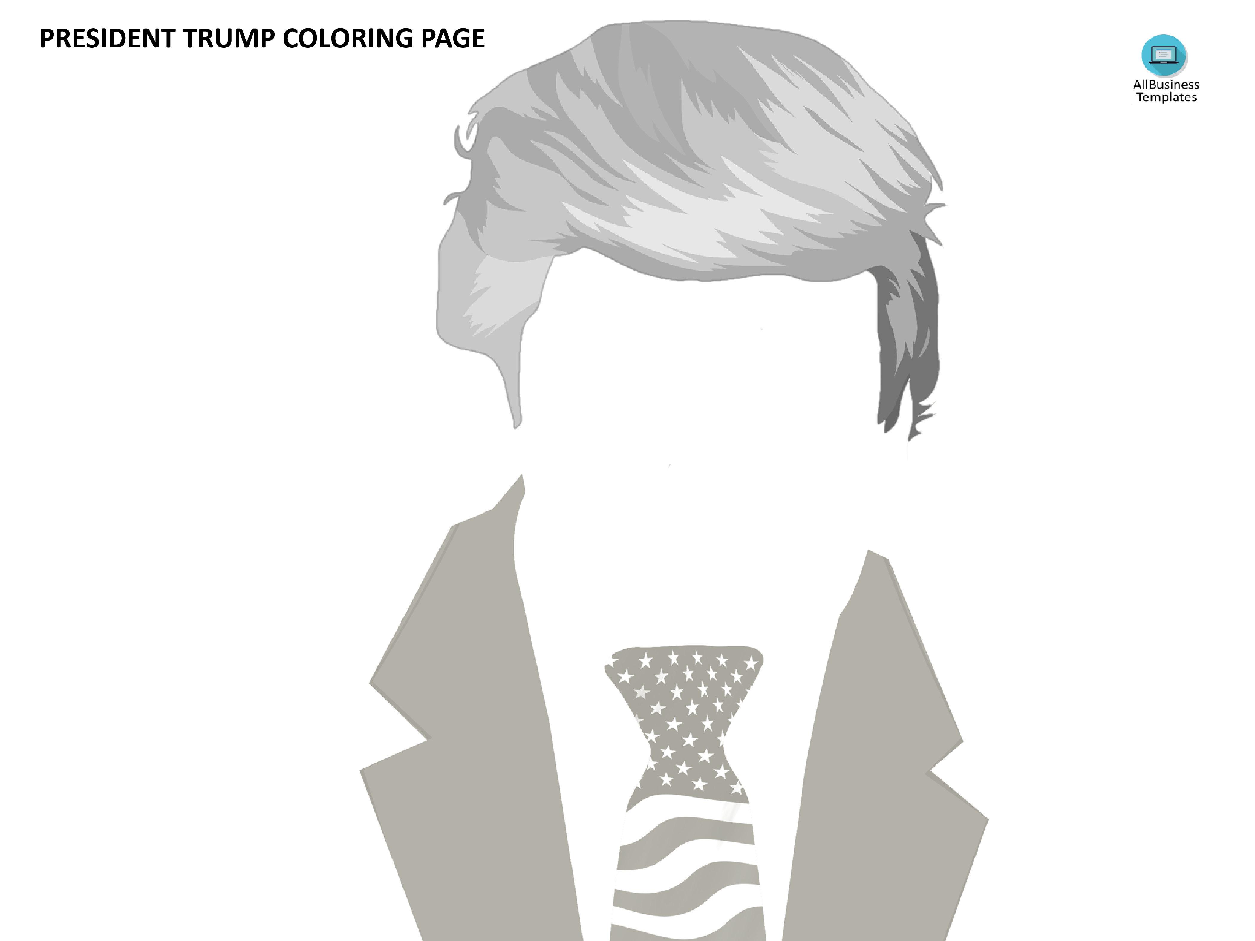 President Trump of the United States Coloring page main image