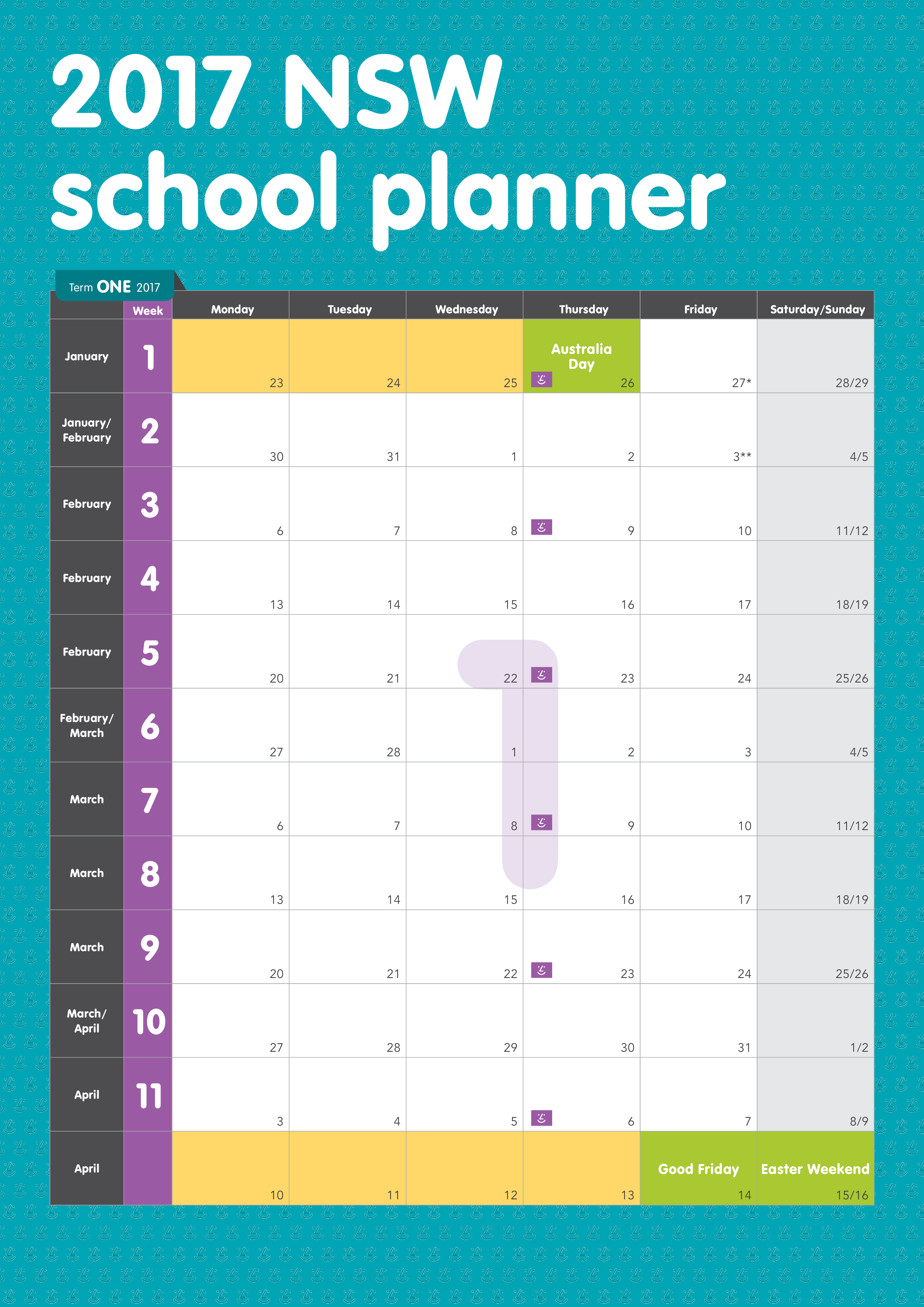 Monthly School Planner Templates At Allbusinesstemplates