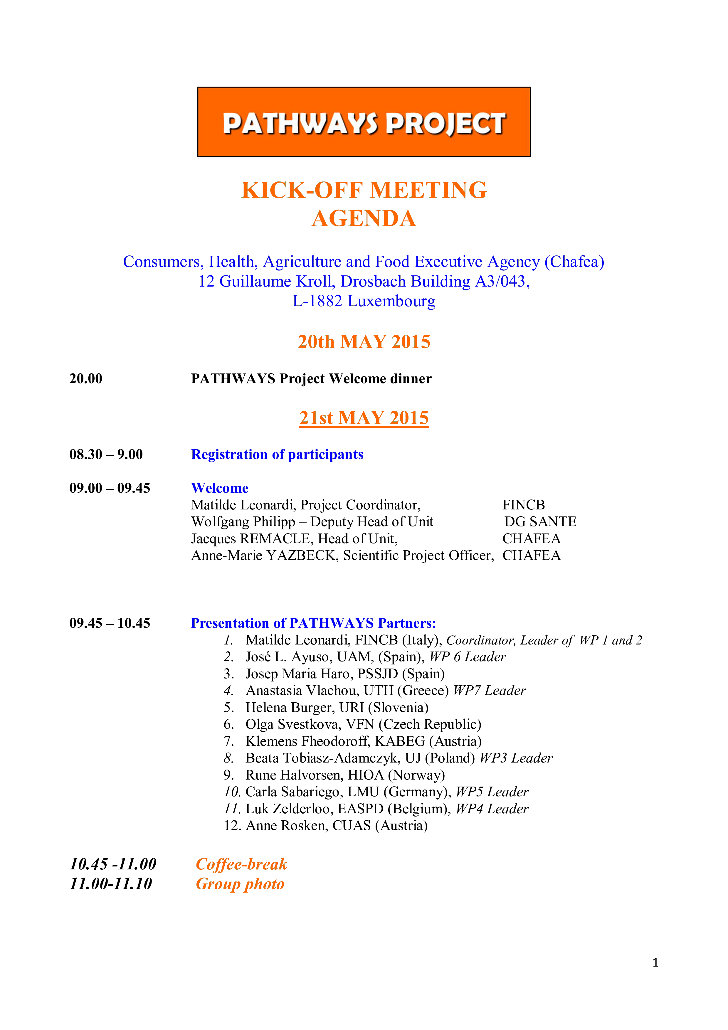 Kick Off Meeting Agenda For Project Templates at