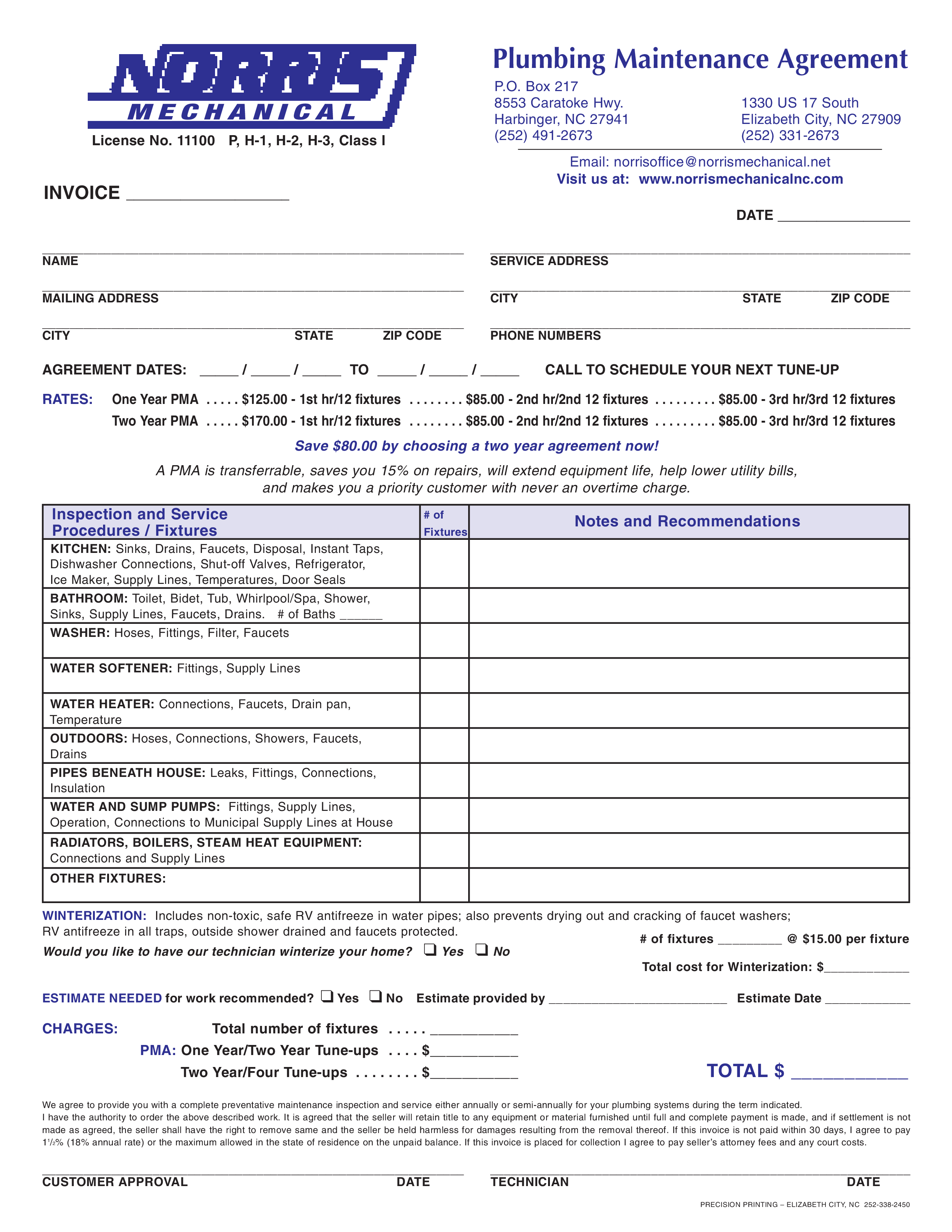 Maintenance Agreement Sample PDF Template