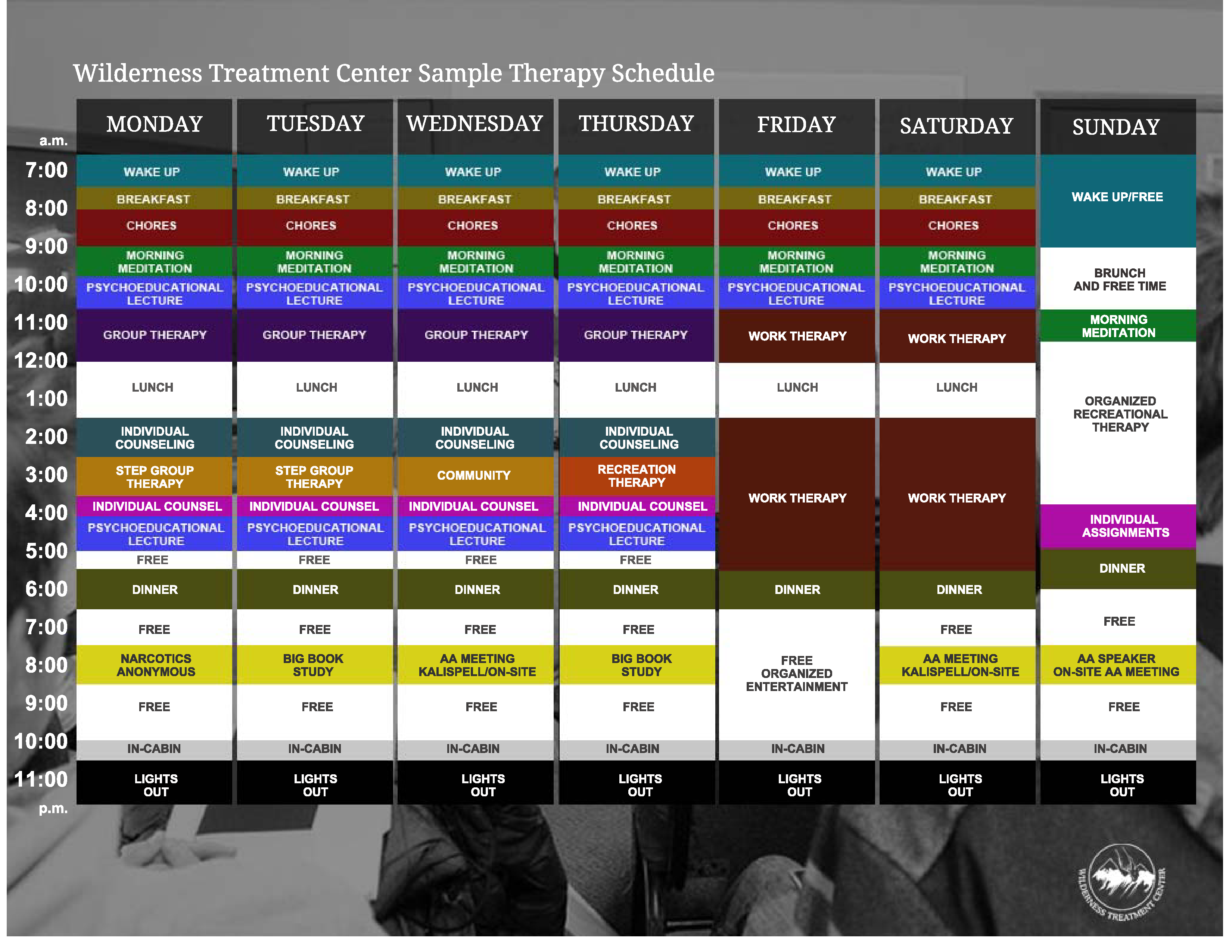 General Therapy Schedule Sample main image