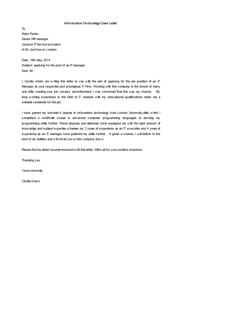cover letter examples tech company