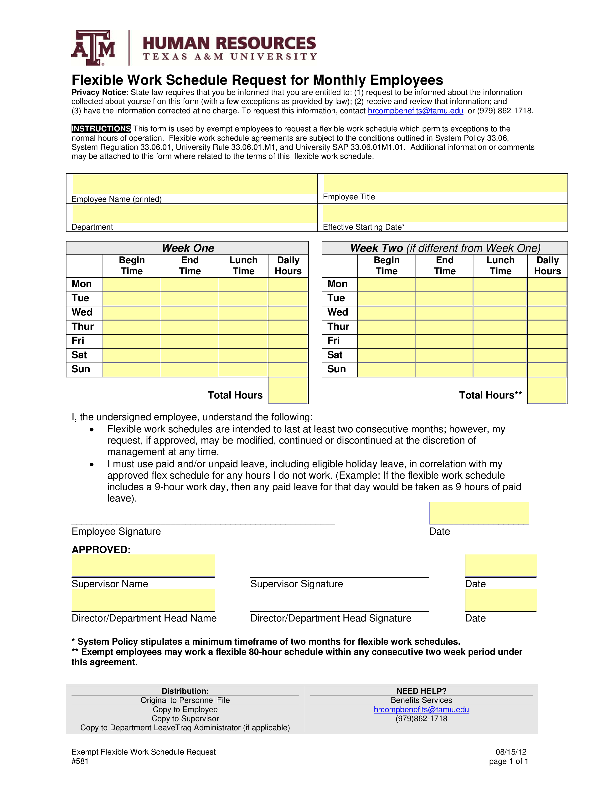 Libreng Employee Schedule Monthly Basis