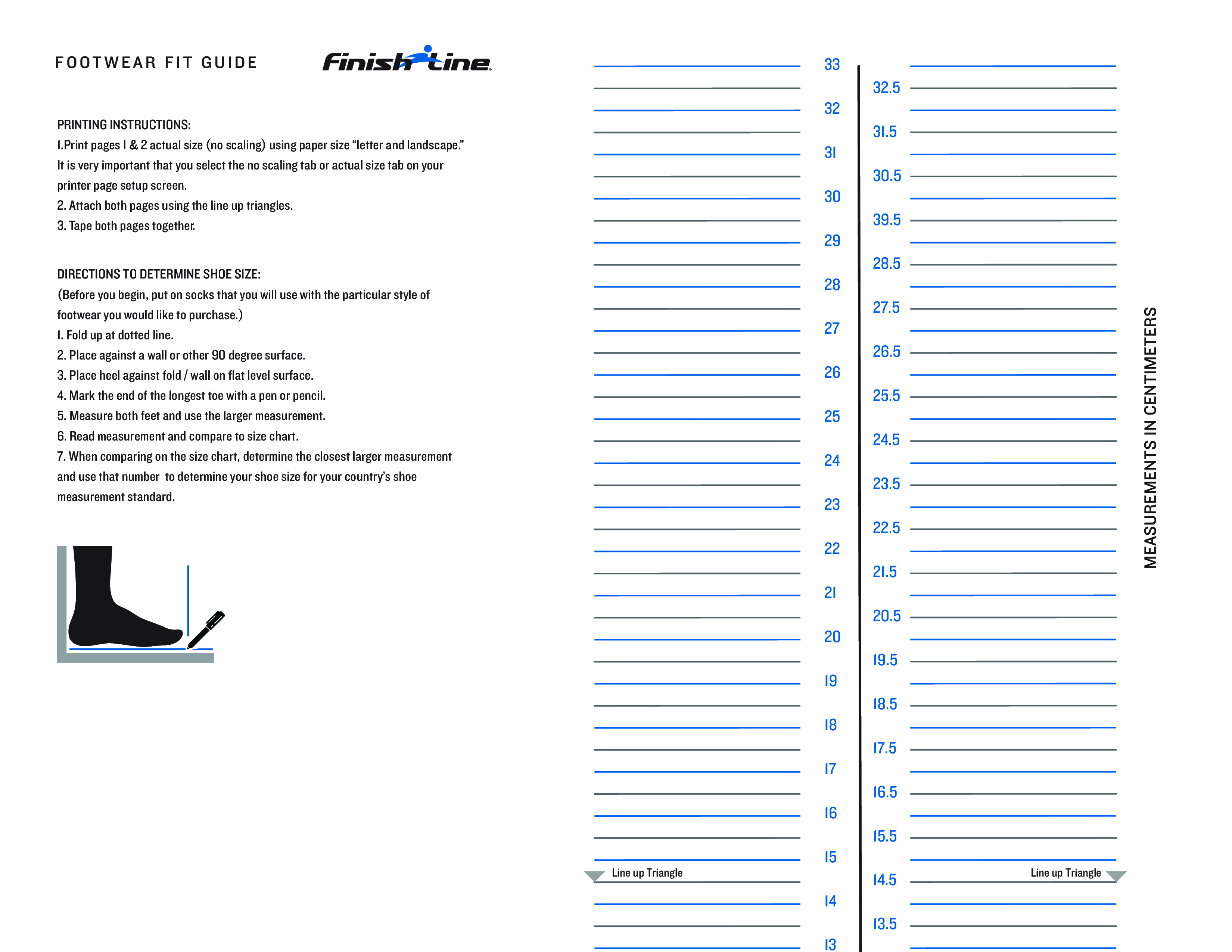 Printable Preschool Shoe Size Chart Gratis Vlr eng br