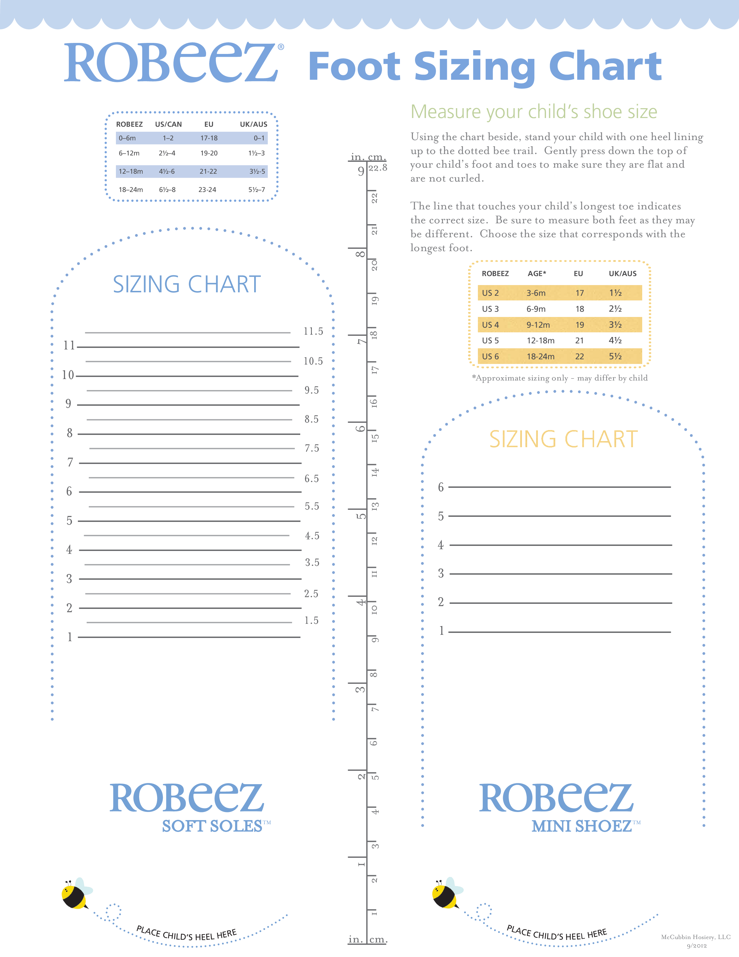 Printable Child Shoe Size Chart Templates At Allbusinesstemplates