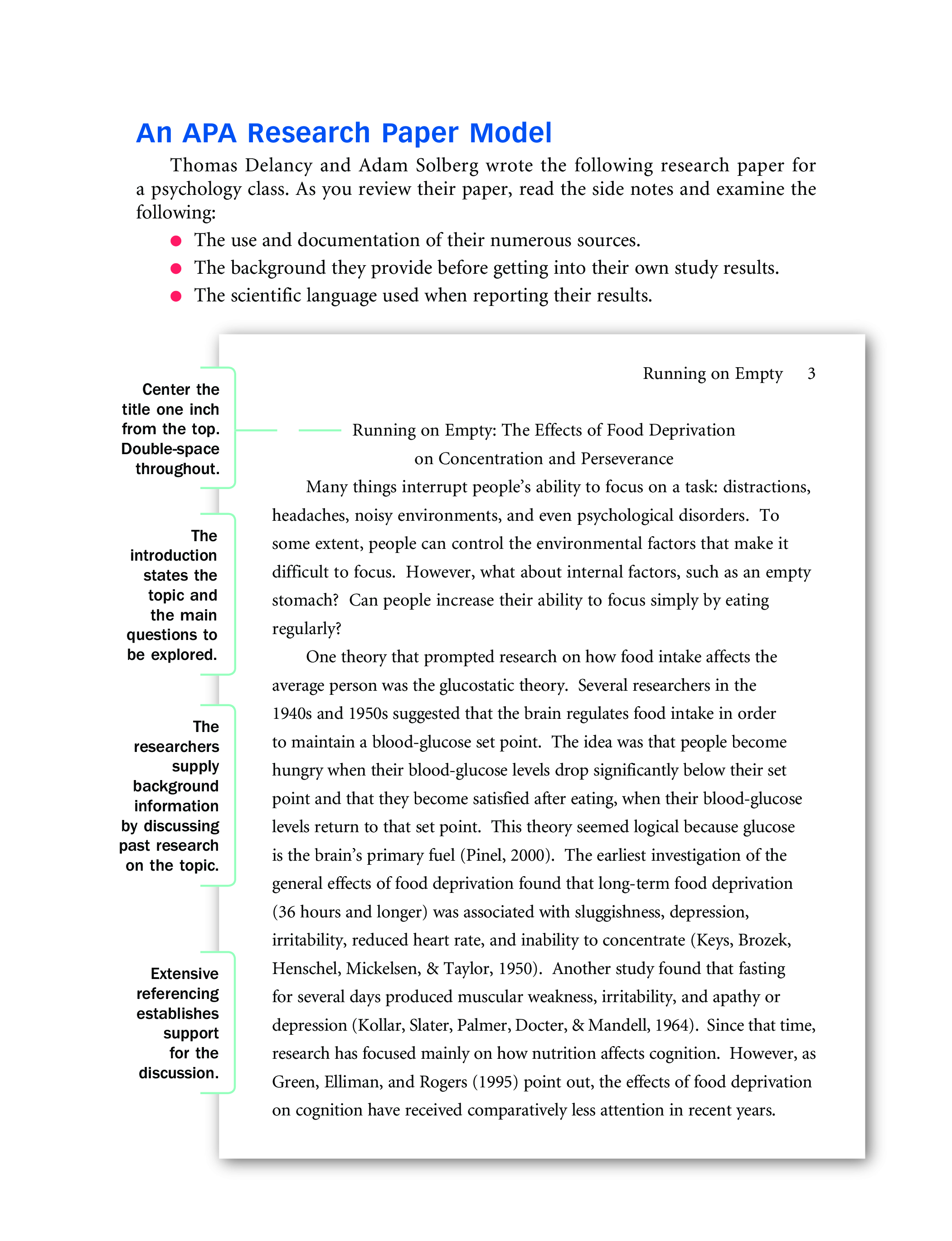 research paper format for project