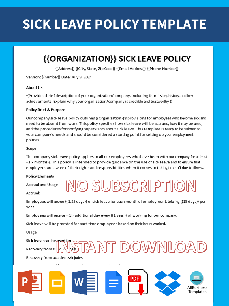 sick leave policy template