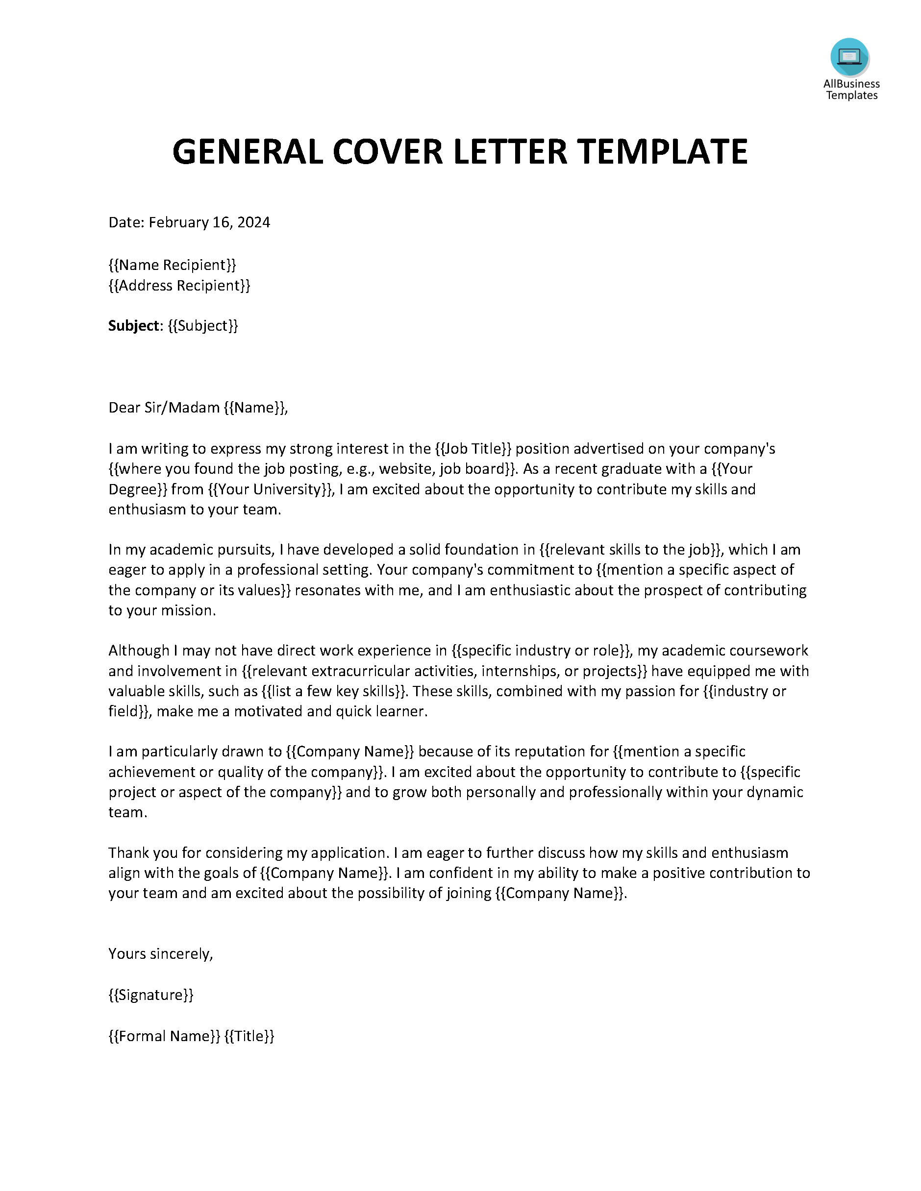 graduate trainee cover letter sample no experience