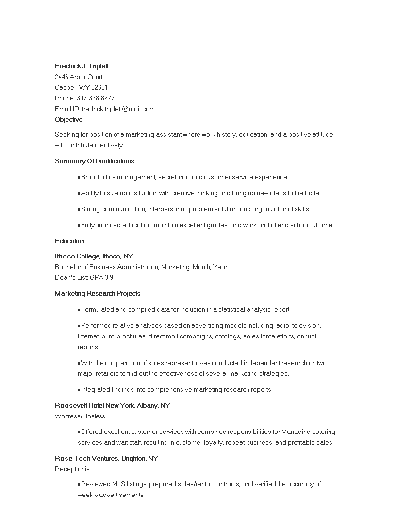 new graduate marketing resume voorbeeld afbeelding 