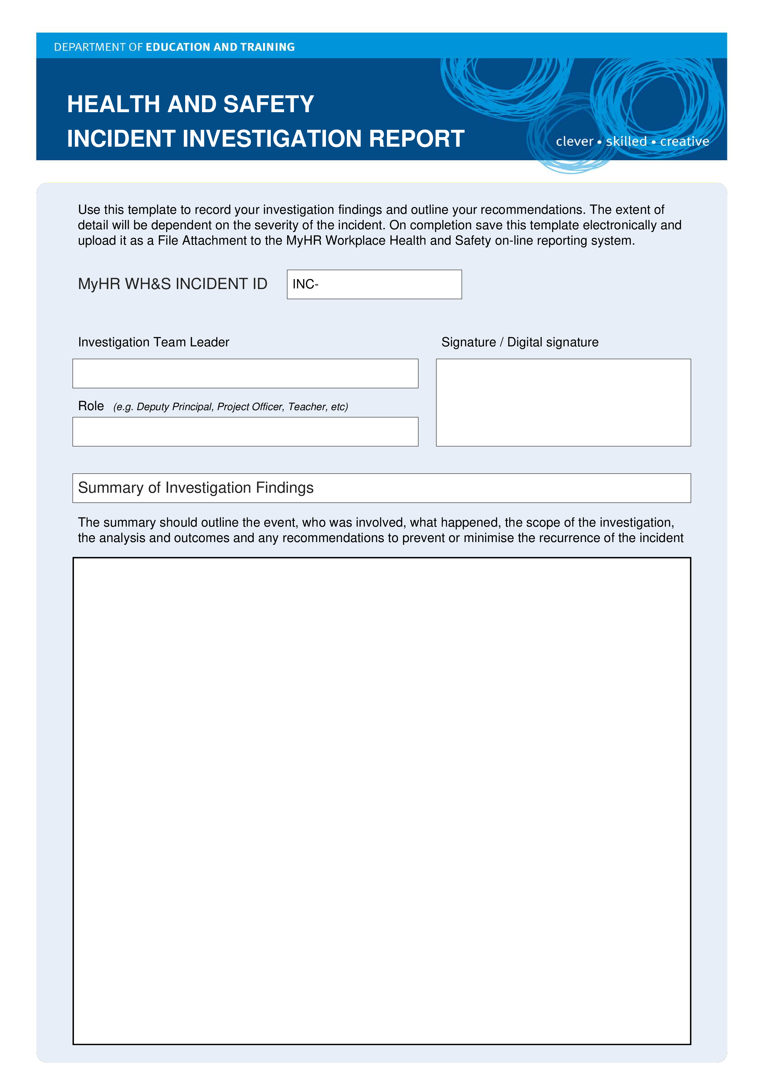 Executive Summary Example Incident Report Template Sample