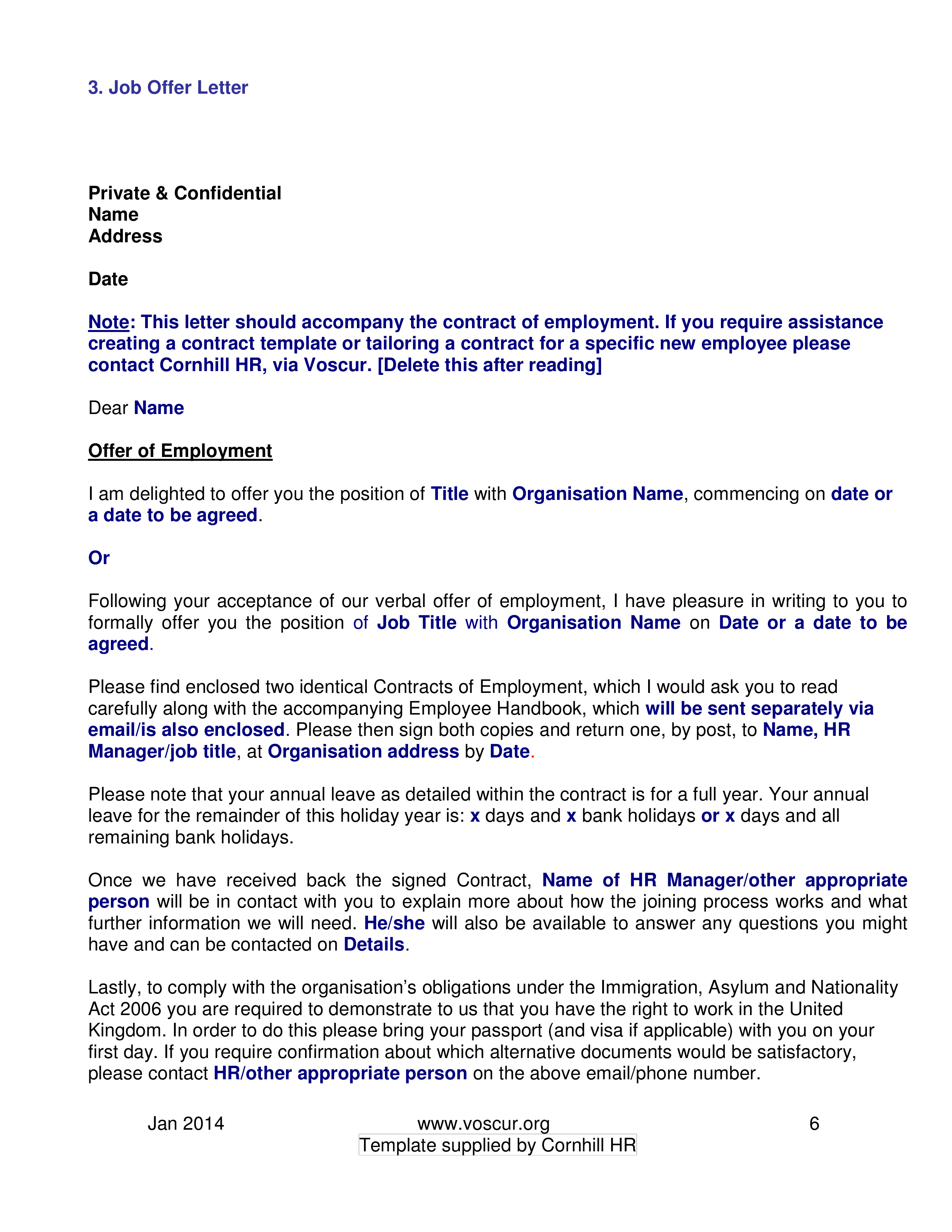 Libreng Bank Job Offer Letter Format