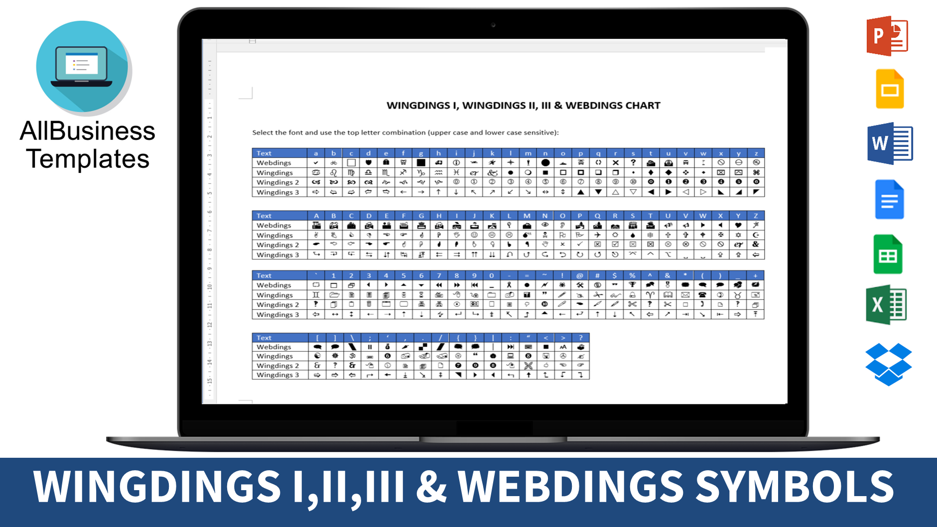 Gratis Wingdings 2 Chart