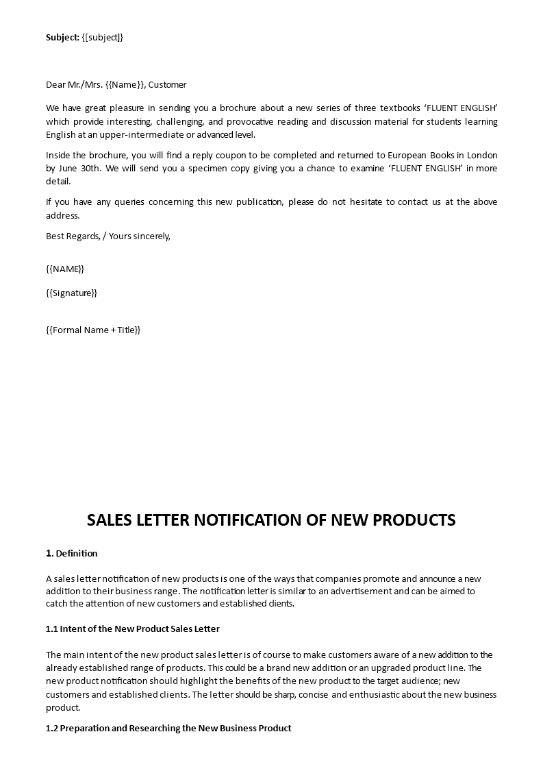 Product Introduction Letter | Templates at allbusinesstemplates.com