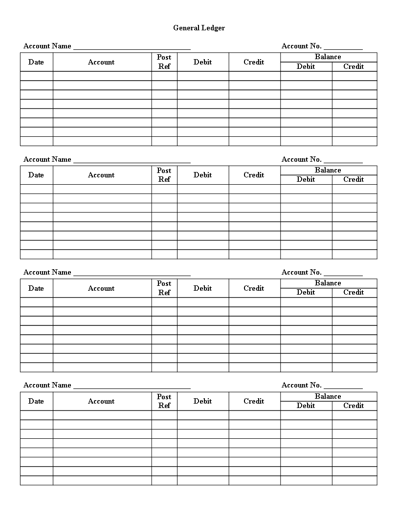 accounting ledger paper voorbeeld afbeelding 