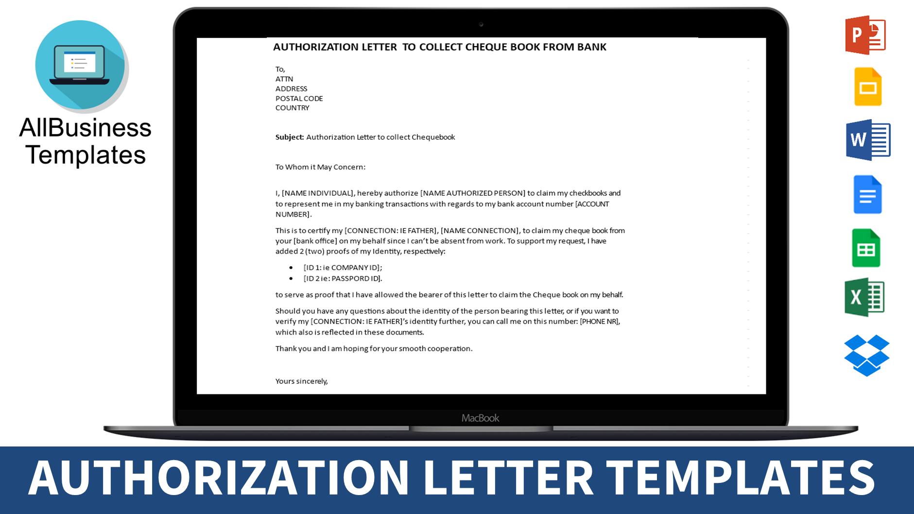 Libreng Authorization Letter To Bank To Collect Cheque Book