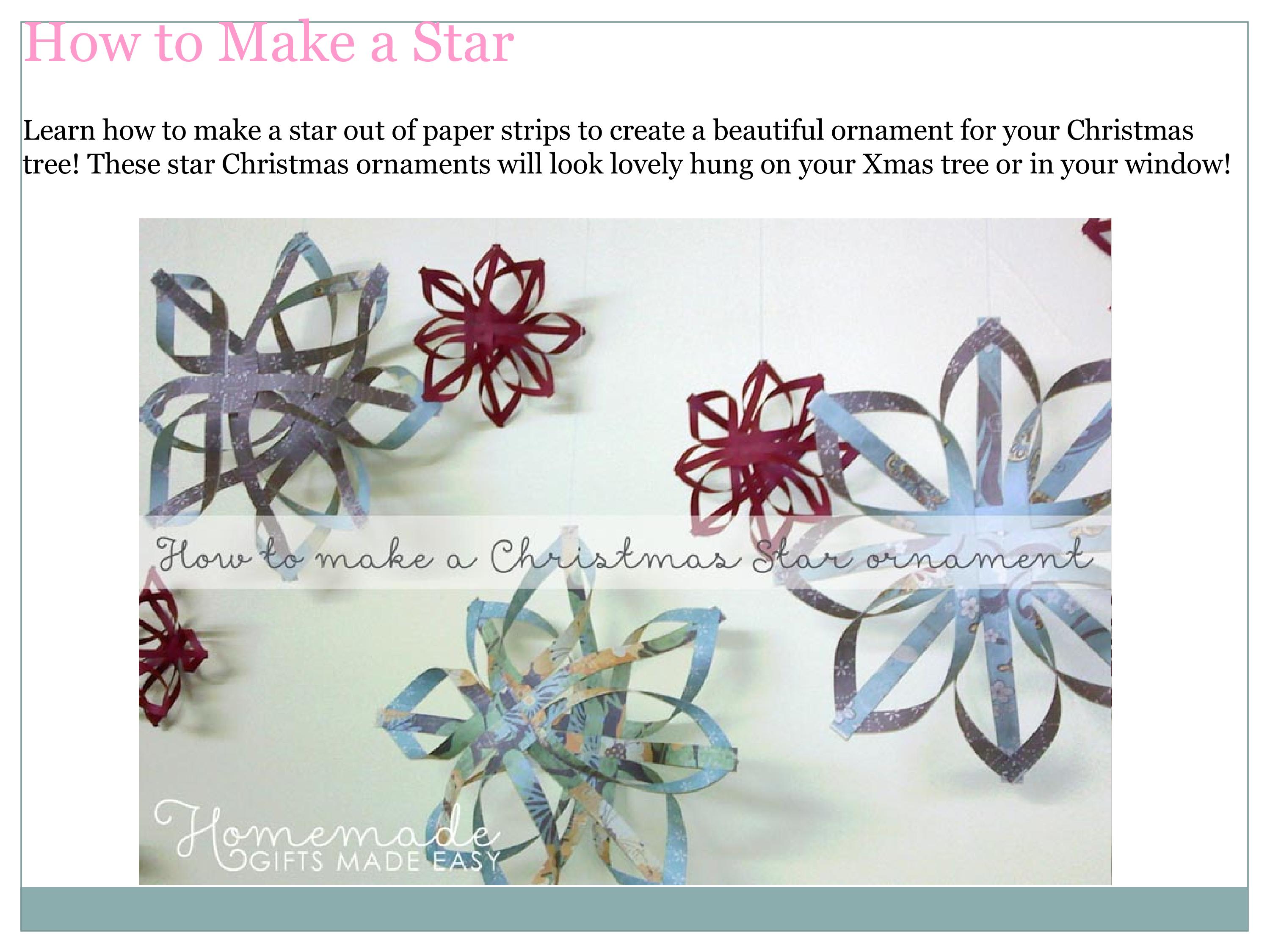 how to make a christmas star modèles