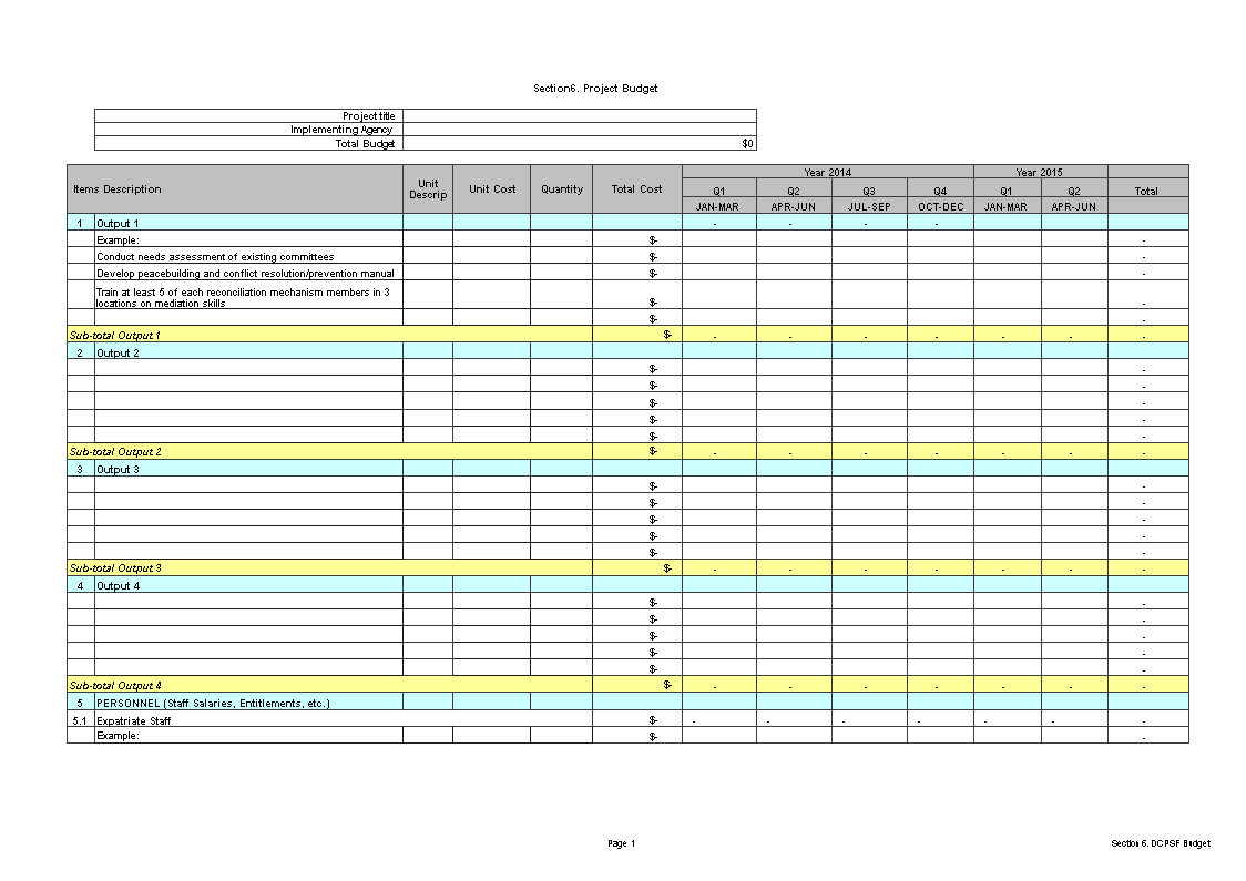 Download Excel Budget Template Xls Project Management Excel Templates 