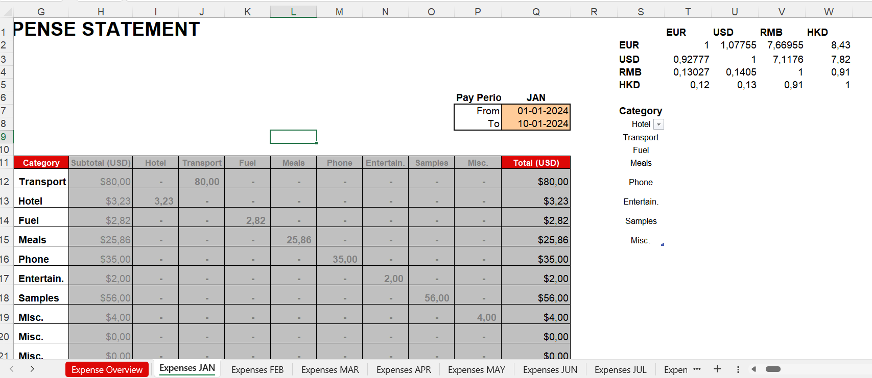 google excel sheets personal budget template