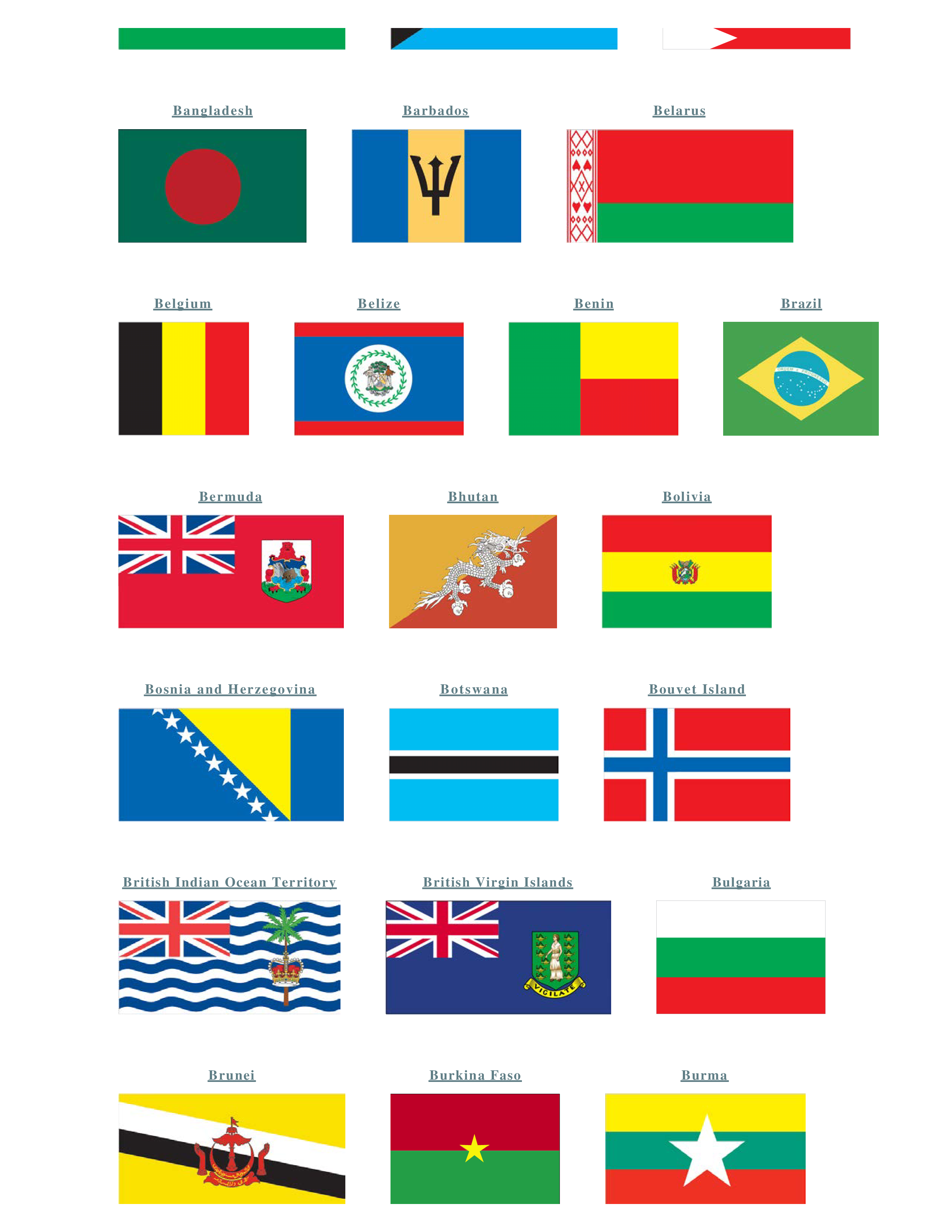 Flags Of The World Print Out