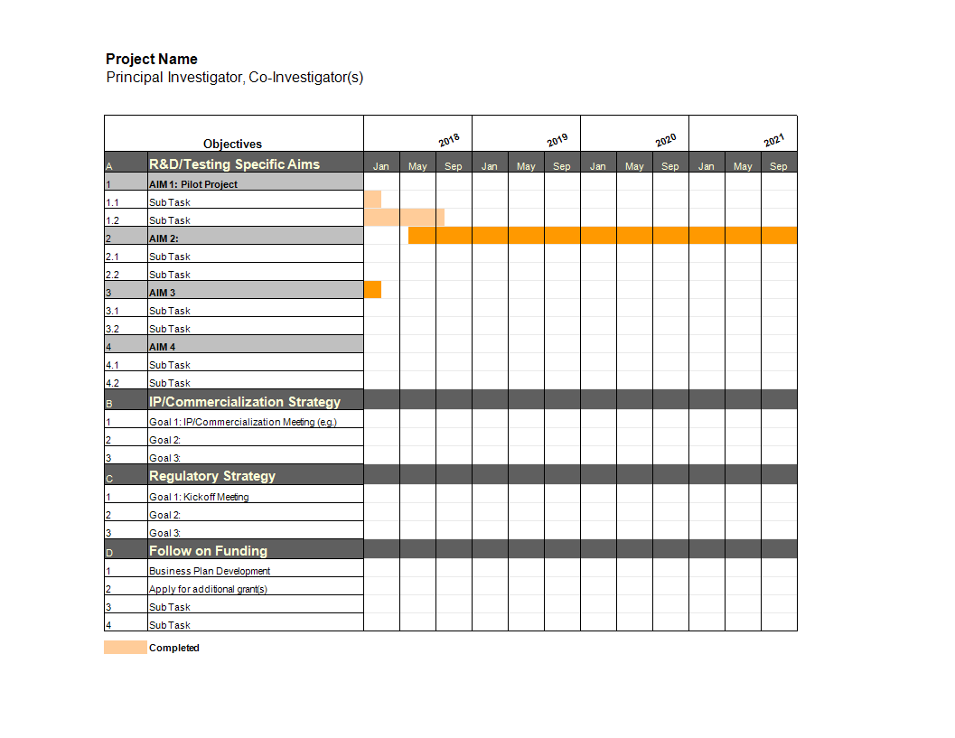 Project Gantt Chart in Excel 模板