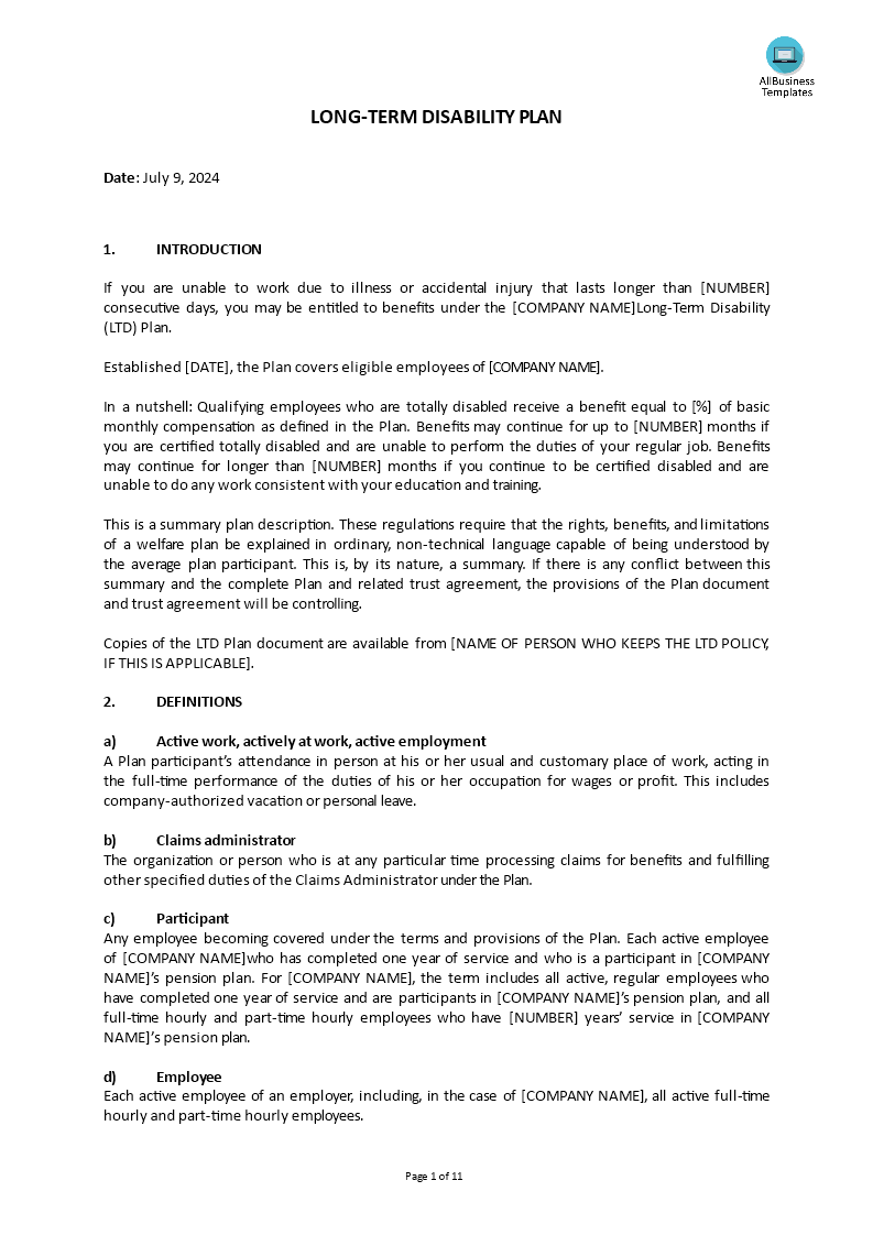 hr policy - disability plan_long-term Hauptschablonenbild