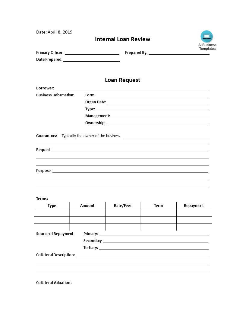 loan application review form Hauptschablonenbild